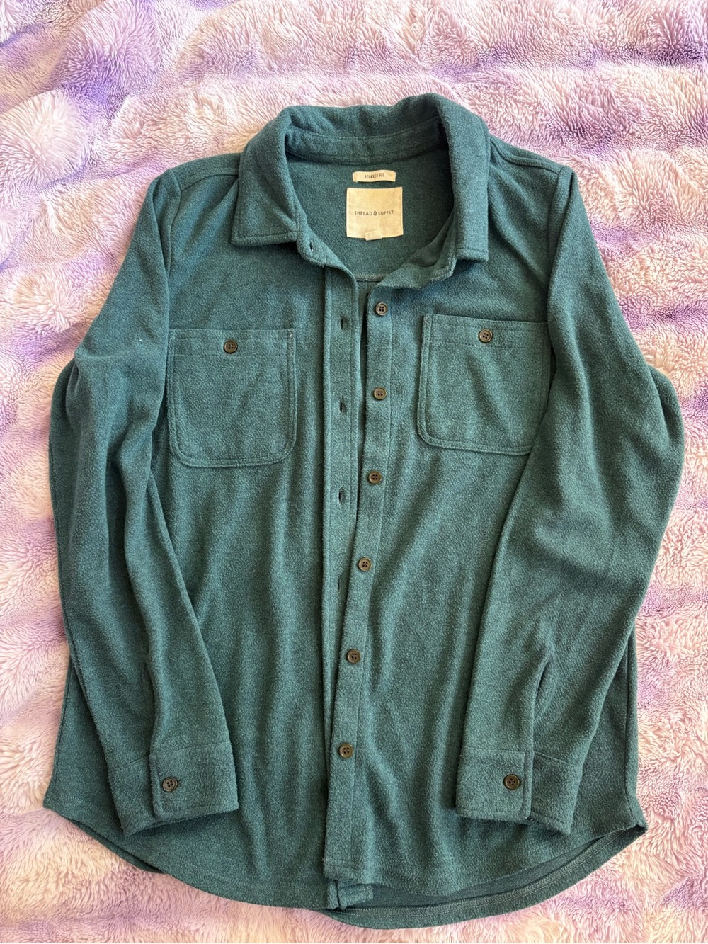 Relaxed fit teal button down - M